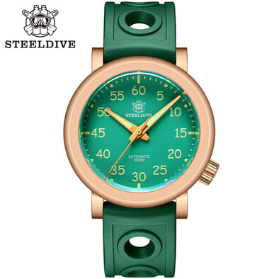 Steeldive SD1910S- Elegant green dial with bronze bezel