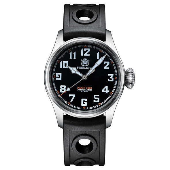 Steeldive SD1928V Retro Pilot Watch - Onion Crown