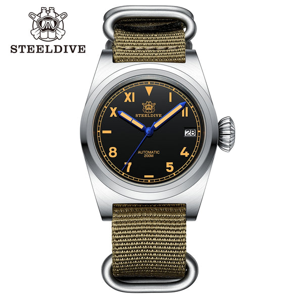 Steeldive SD1904 NH35 Vintage Military Pilot Watch