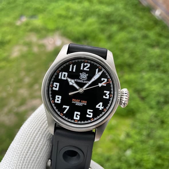 Steeldive SD1928V Retro Pilot Watch - Onion Crown
