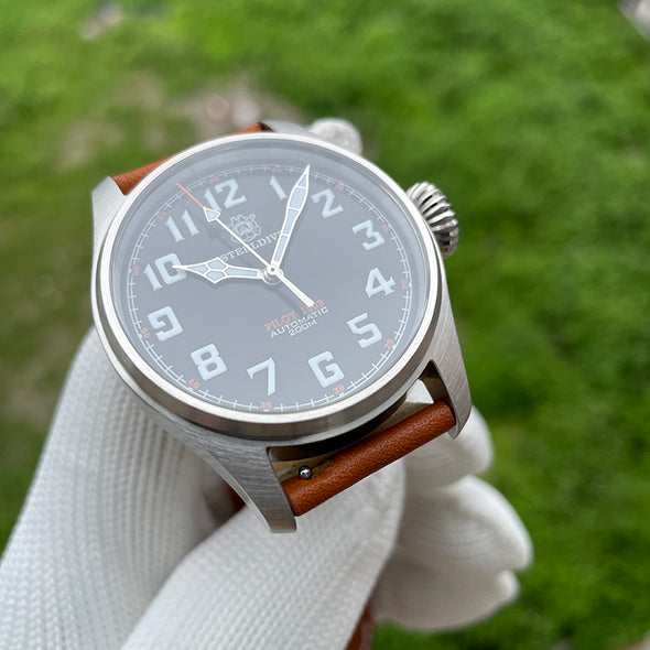 Steeldive SD1928V Retro Pilot Watch - Onion Crown