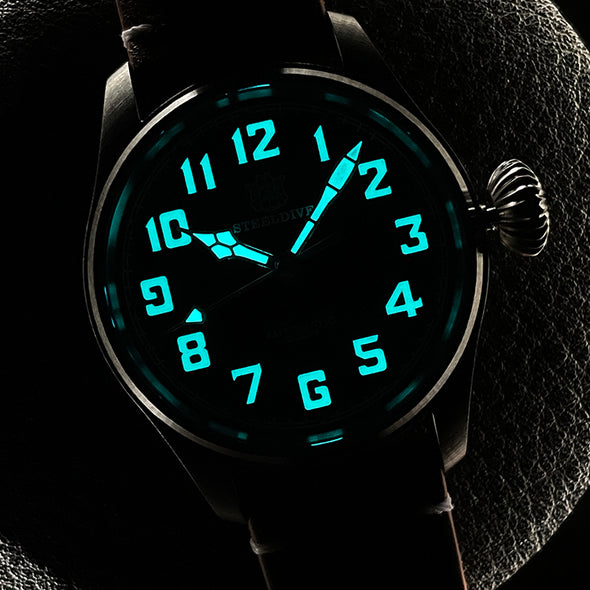 Steeldive SD1928V Retro Pilot Watch - Onion Crown