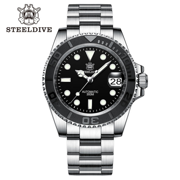 Steeldive SD1953T Retro Black Ceramic Bezel Dive Watch