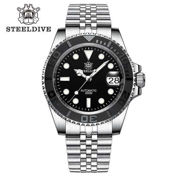 Steeldive SD1953T Retro Black Ceramic Bezel Dive Watch