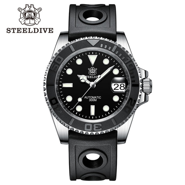 Steeldive SD1953T Retro Black Ceramic Bezel Dive Watch