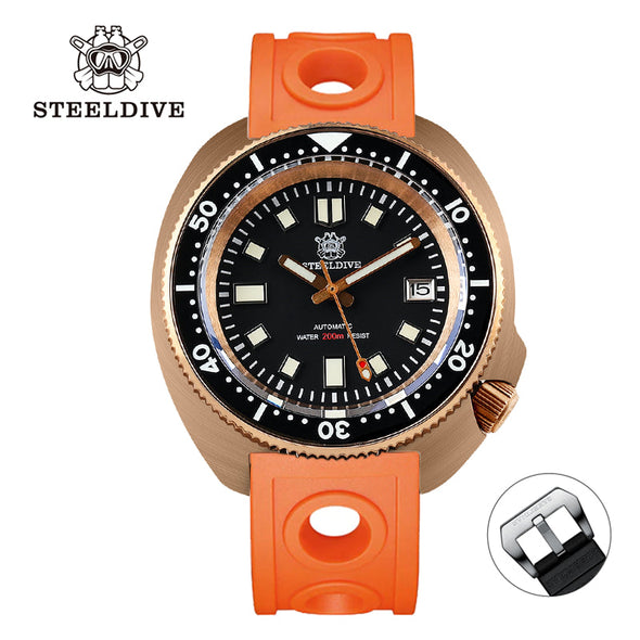 UK Warehouse - Steeldive SD1970S Bronze 6105 Turtle Diving Watch V2