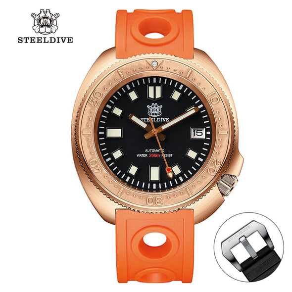 UK Warehouse - Steeldive SD1970S Bronze 6105 Turtle Diving Watch V2