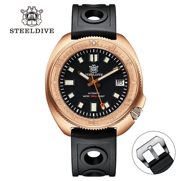 UK Warehouse - Steeldive SD1970S Bronze 6105 Turtle Diving Watch V2