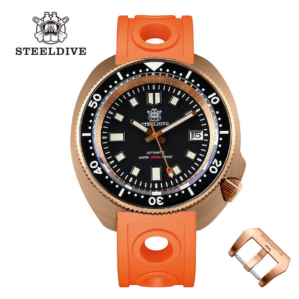 UK Warehouse - Steeldive SD1970S Bronze 6105 Turtle Diving Watch V2