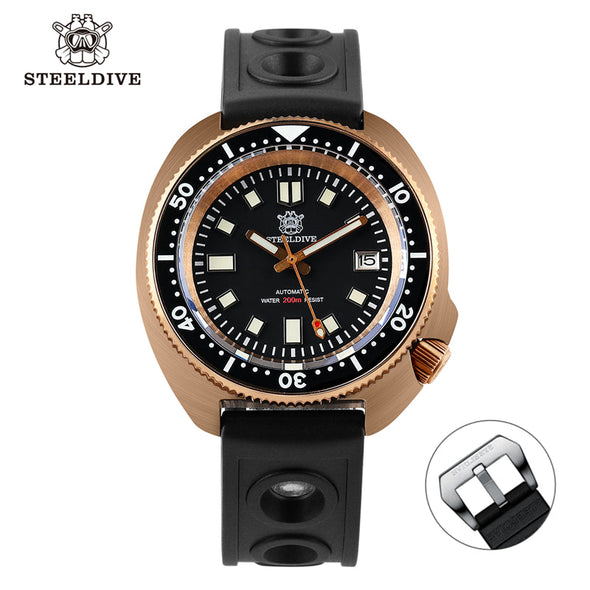 UK Warehouse - Steeldive SD1970S Bronze 6105 Turtle Diving Watch V2