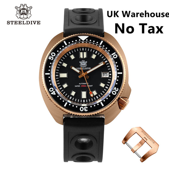 UK Warehouse - Steeldive SD1970S Bronze 6105 Turtle Diving Watch V2