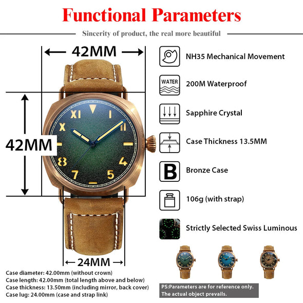 UK Warehouse - Steelflier SF760S Bronze California NH35 Automatic Watch