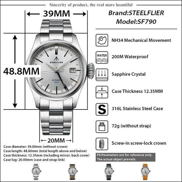 Steelflier SF790 GS NH34 GMT Automatic Watch