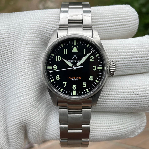 Steelflier 39mm VH31 Quartz Pilot Watch SF740