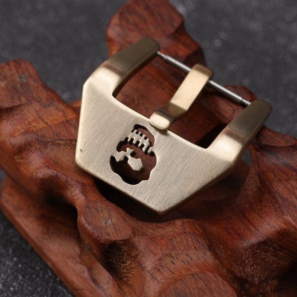 Debossed Skull Brass Watch Band Clasp