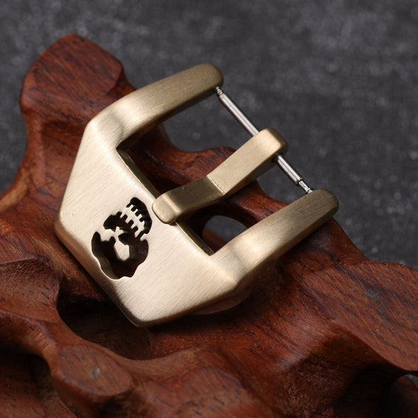 Debossed Skull Brass Watch Band Clasp