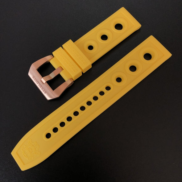 Steedive Rubber Watch Strap with Cusn8 Bronze Buckle