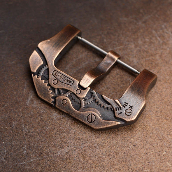 Embossed Aged Bronze Watch Buckle