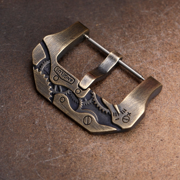 Embossed Aged Bronze Watch Buckle