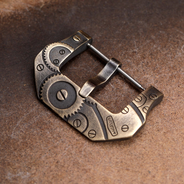 Embossed Aged Bronze Watch Buckle