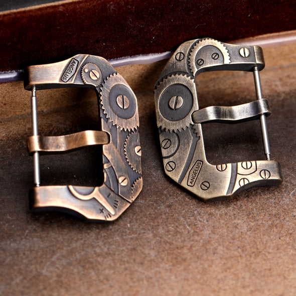 Embossed Aged Bronze Watch Buckle