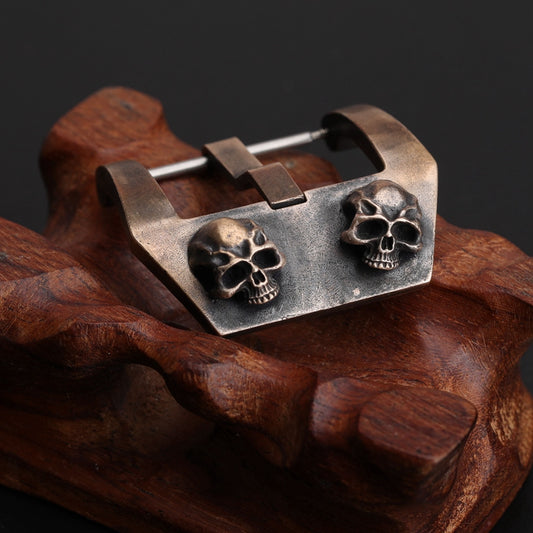 Embossed Skull Design Aged Bronze Watch Clasp