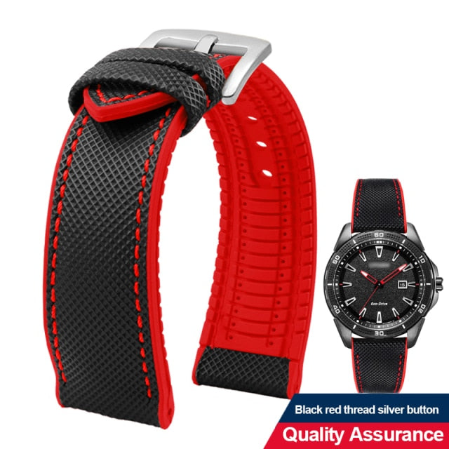 Breathable Rubber Canvas Watch Strap Steeldive Watch Store