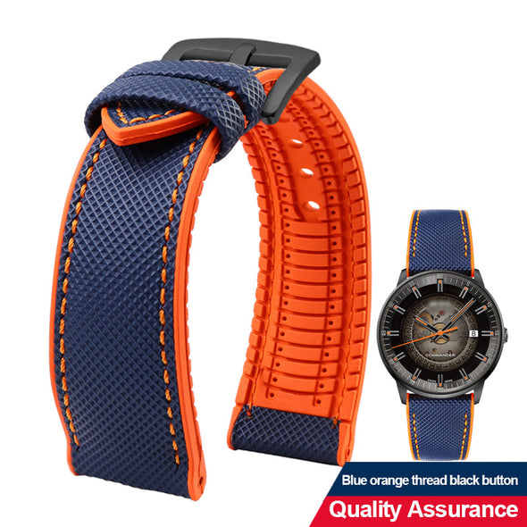 Breathable Rubber Canvas Watch Strap