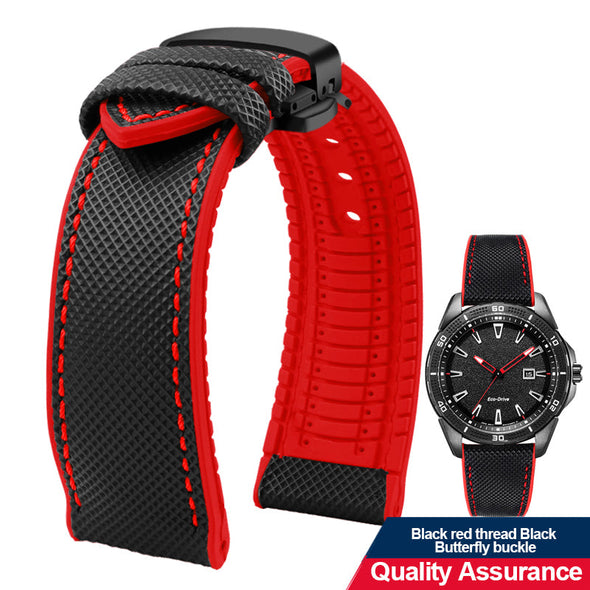 Breathable Rubber Canvas Watch Strap