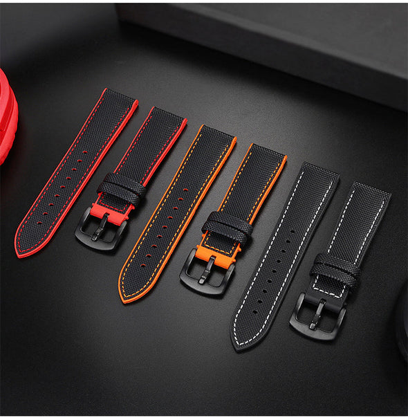 Breathable Rubber Canvas Watch Strap
