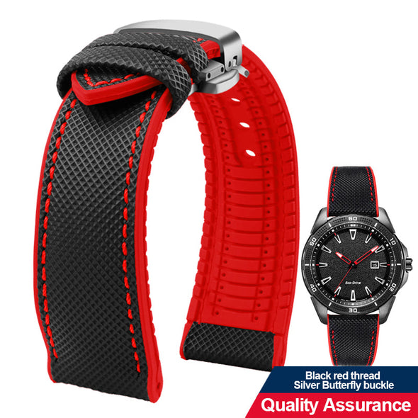 Breathable Rubber Canvas Watch Strap