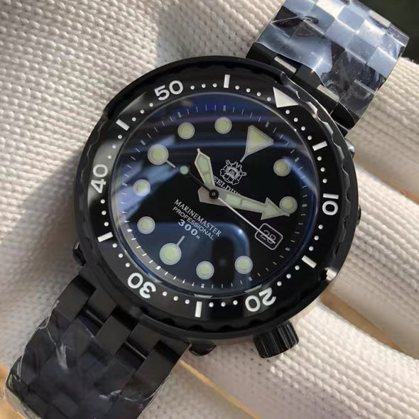 Steeldive SD1975 Black Tuna Diver Watch Men
