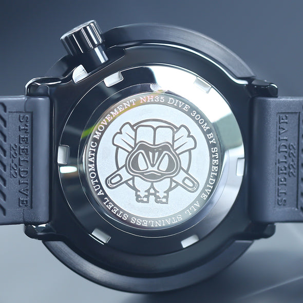 Steeldive SD1975 Black Tuna Diver Watch Men