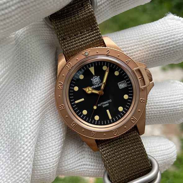 STEELDIVE SD1966S Top Hat Sapphire Bronze Watch V2