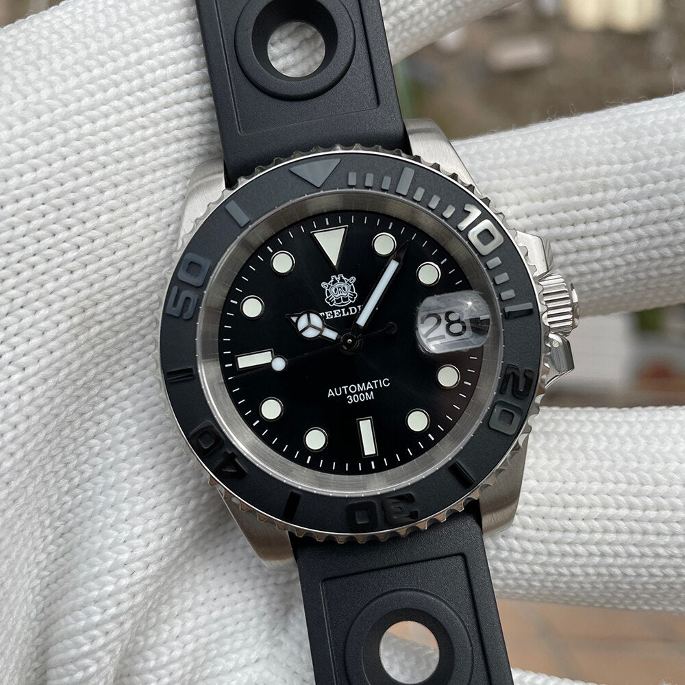 Buy Steeldive Watches SD1953T Black Sub Dive Watch Steeldives