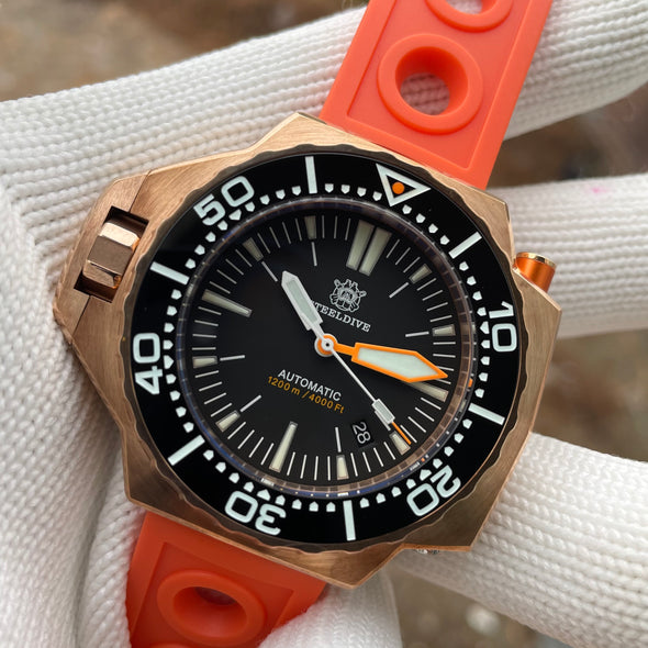 ★LaborDay Sale★STEELDIVE SD1969S 1200m Bronze Professional Diver Watch