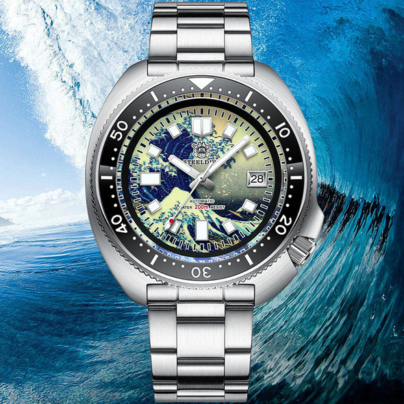 Steeldive SD1970 Great Wave Turtle Diver Watch