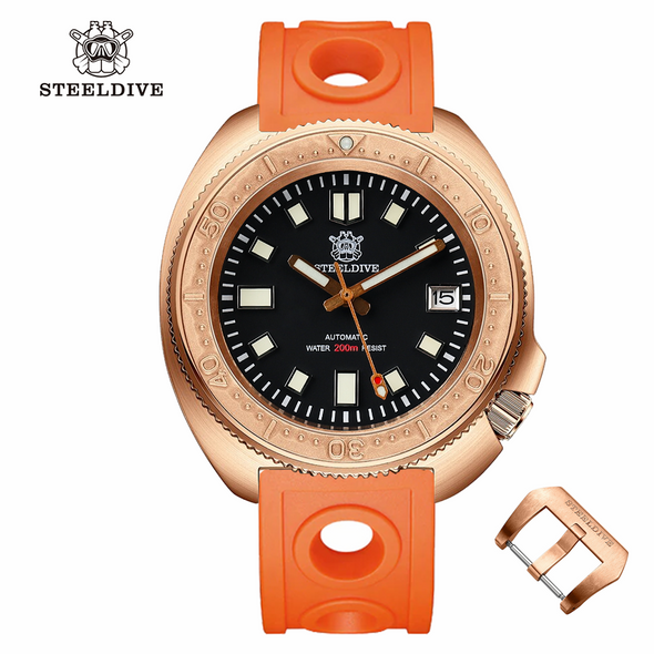 ★LaborDay Sale★Steeldive SD1970S Bronze 6105 Turtle Diving Watch V2